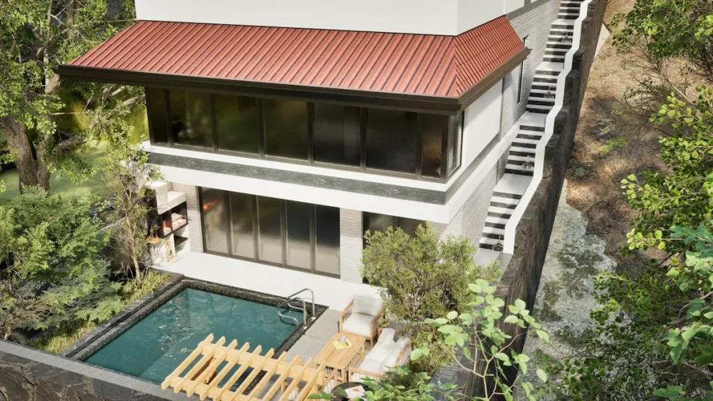 tiered garden design sloping villa north copy